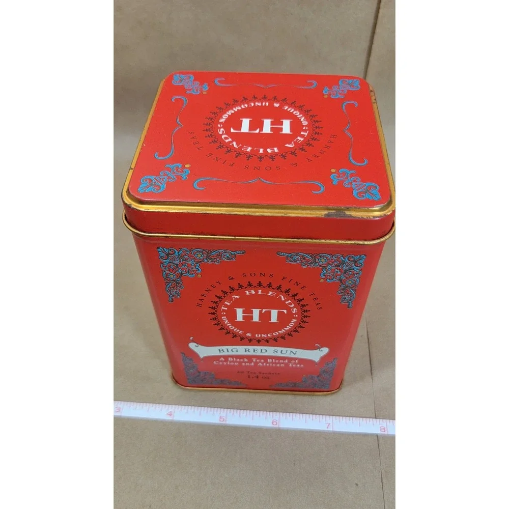 Hedley's Ceylon Tea + Harney & Sons HT Big Red Sun Decorative Tea Tins Set of 2